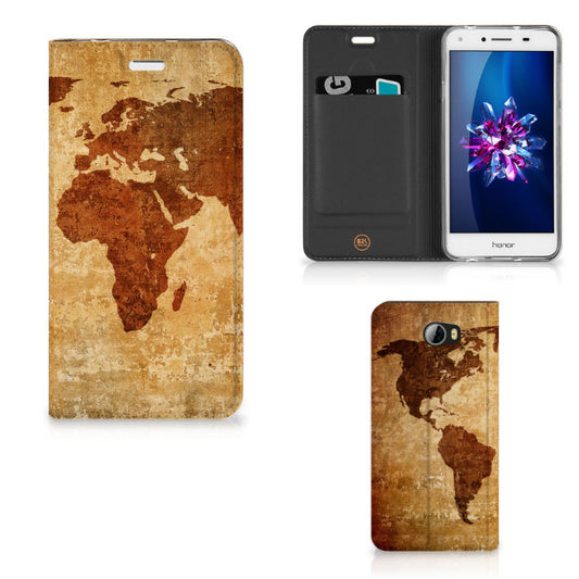 Huawei Y5 2 | Y6 Compact Book Cover Wereldkaart