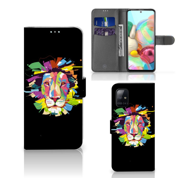 Samsung Galaxy A71 Leuk Hoesje Lion Color