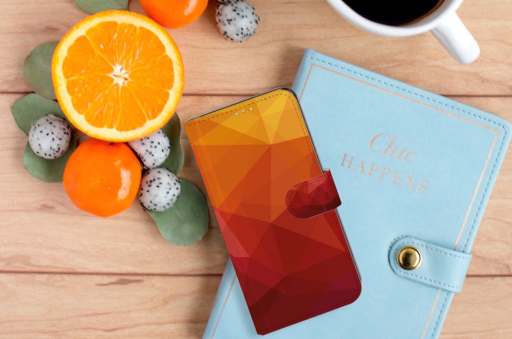Book Case voor Samsung Galaxy A52 Polygon Red