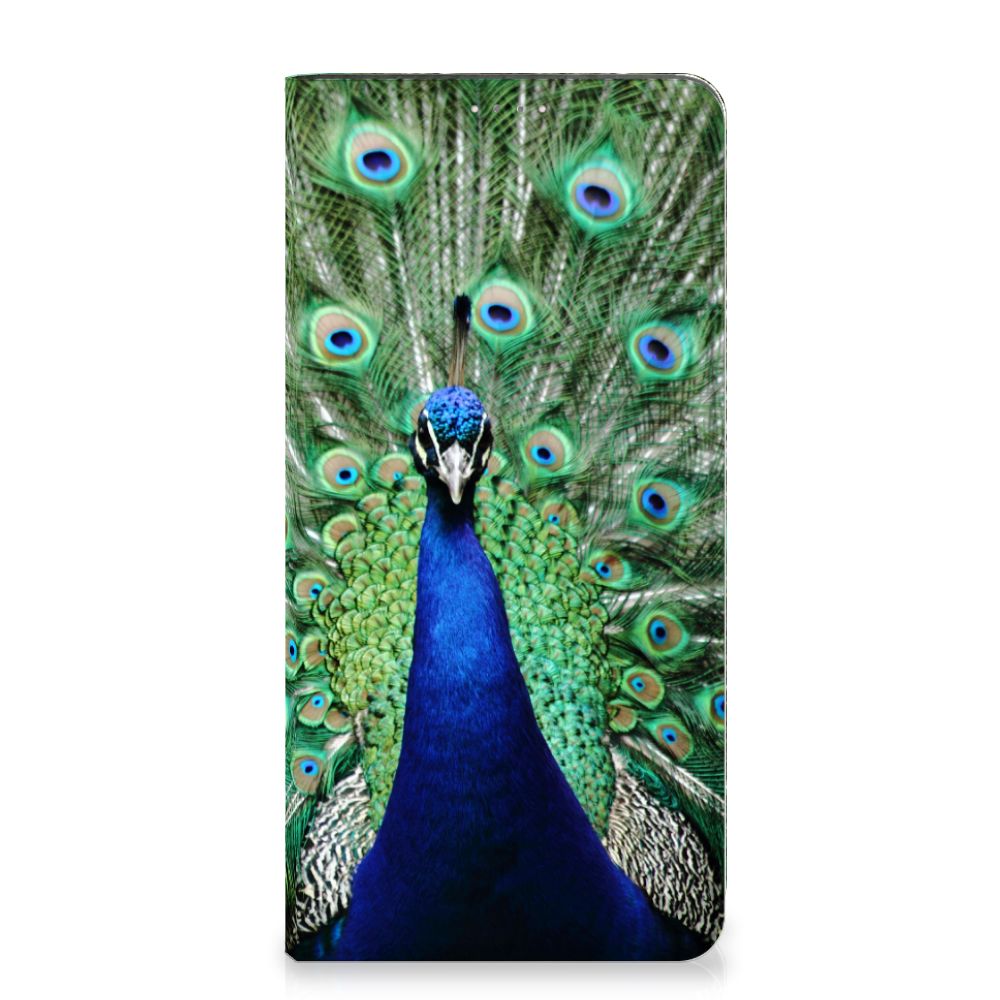 Samsung Galaxy A14 4G Hoesje maken Pauw met een kleurrijke pauw op de voorkant van de case.