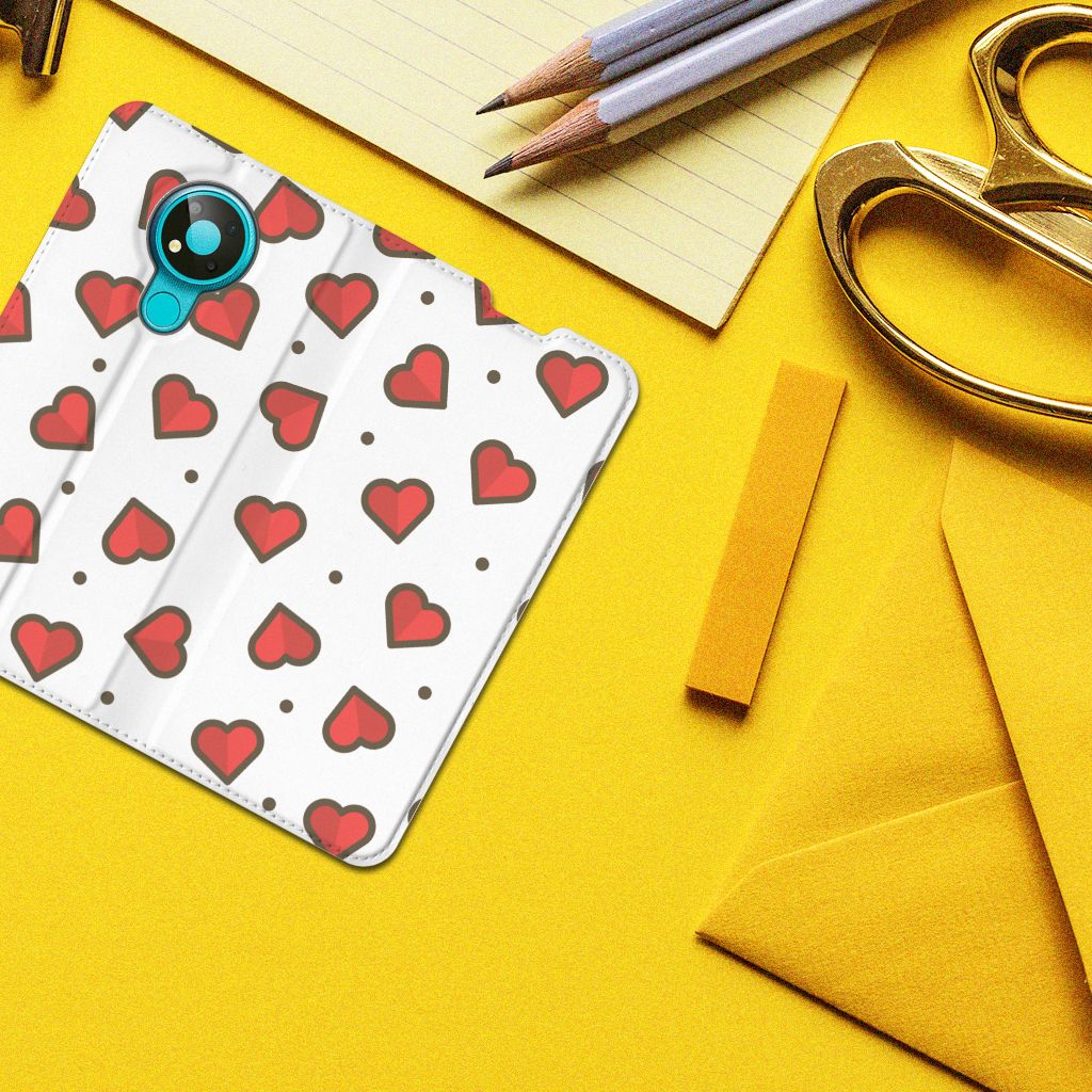 Nokia 3.4 Hoesje met Magneet Hearts - B2C Telecom
