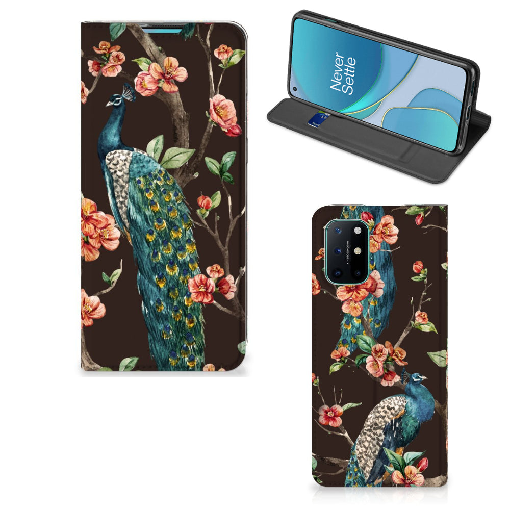 OnePlus 8T Hoesje maken Pauw met Bloemen