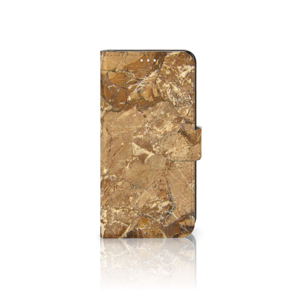 Samsung Galaxy S21 FE Bookcase Marmer Creme met luxe marmerlook en TPU-siliconen bescherming.