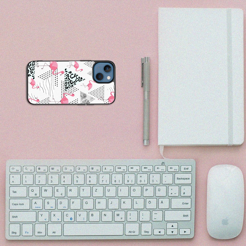 Apple iPhone 13 mini Dierenprint Telefoonhoesje Flamingo Triangle B2C Telecom