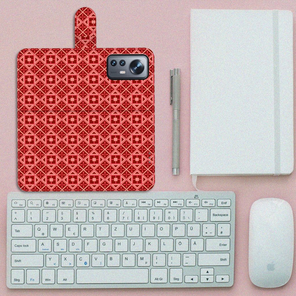 Xiaomi 12 Pro Telefoon Hoesje Batik Rood