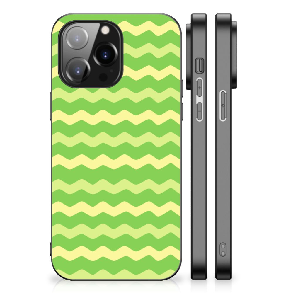 iPhone 14 Pro Max Back Case Waves Green