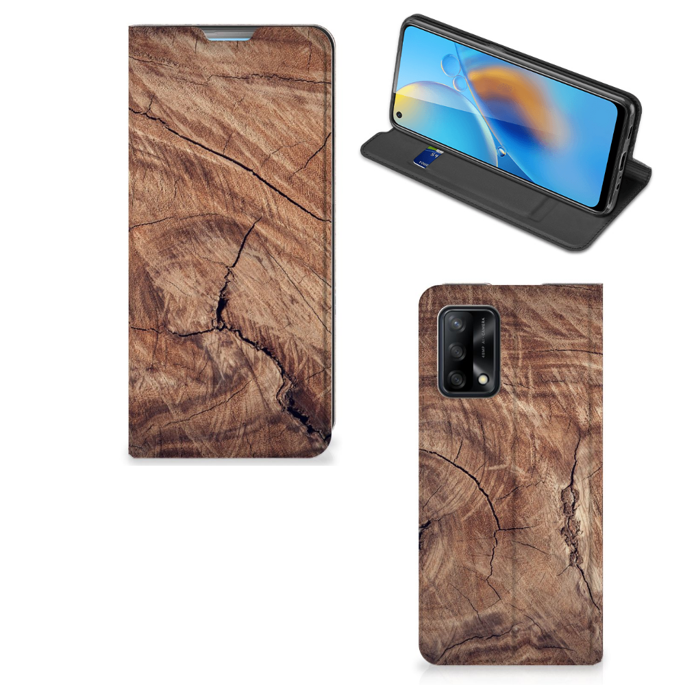 OPPO A74 4G Book Wallet Case Tree Trunk - B2C Telecom