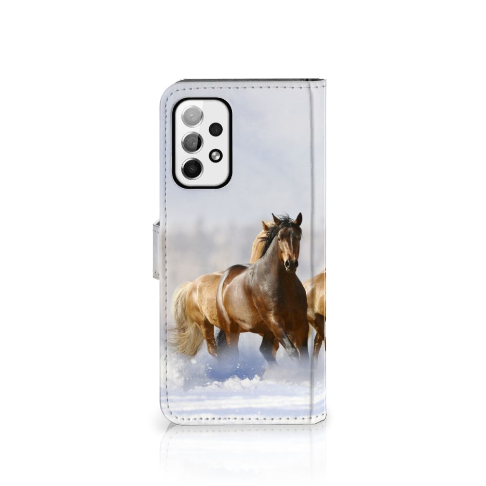 Samsung Galaxy A73 5G Telefoonhoesje met Pasjes Paarden