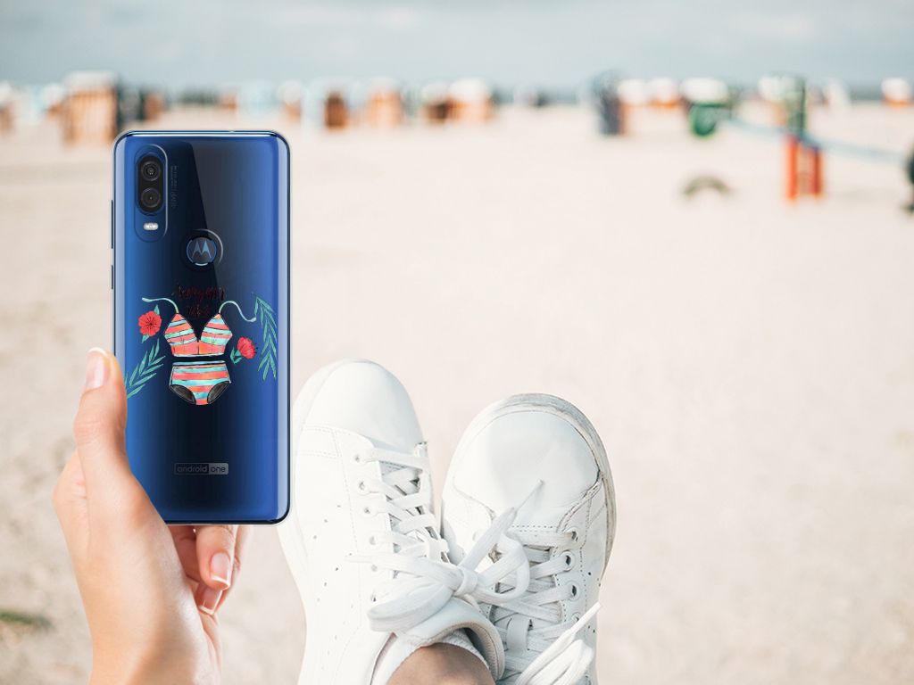 Motorola One Vision Telefoonhoesje met Naam Boho Summer