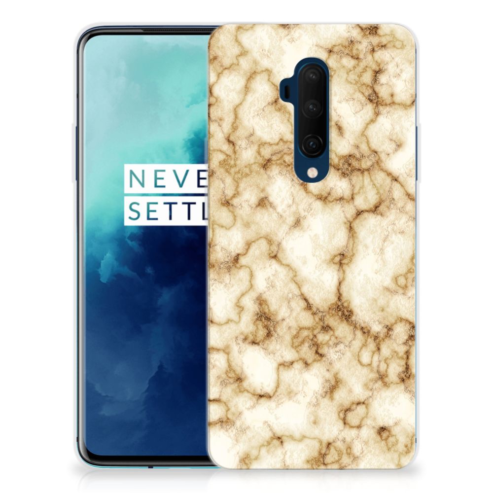 OnePlus 7T Pro TPU Siliconen Hoesje Marmer Goud