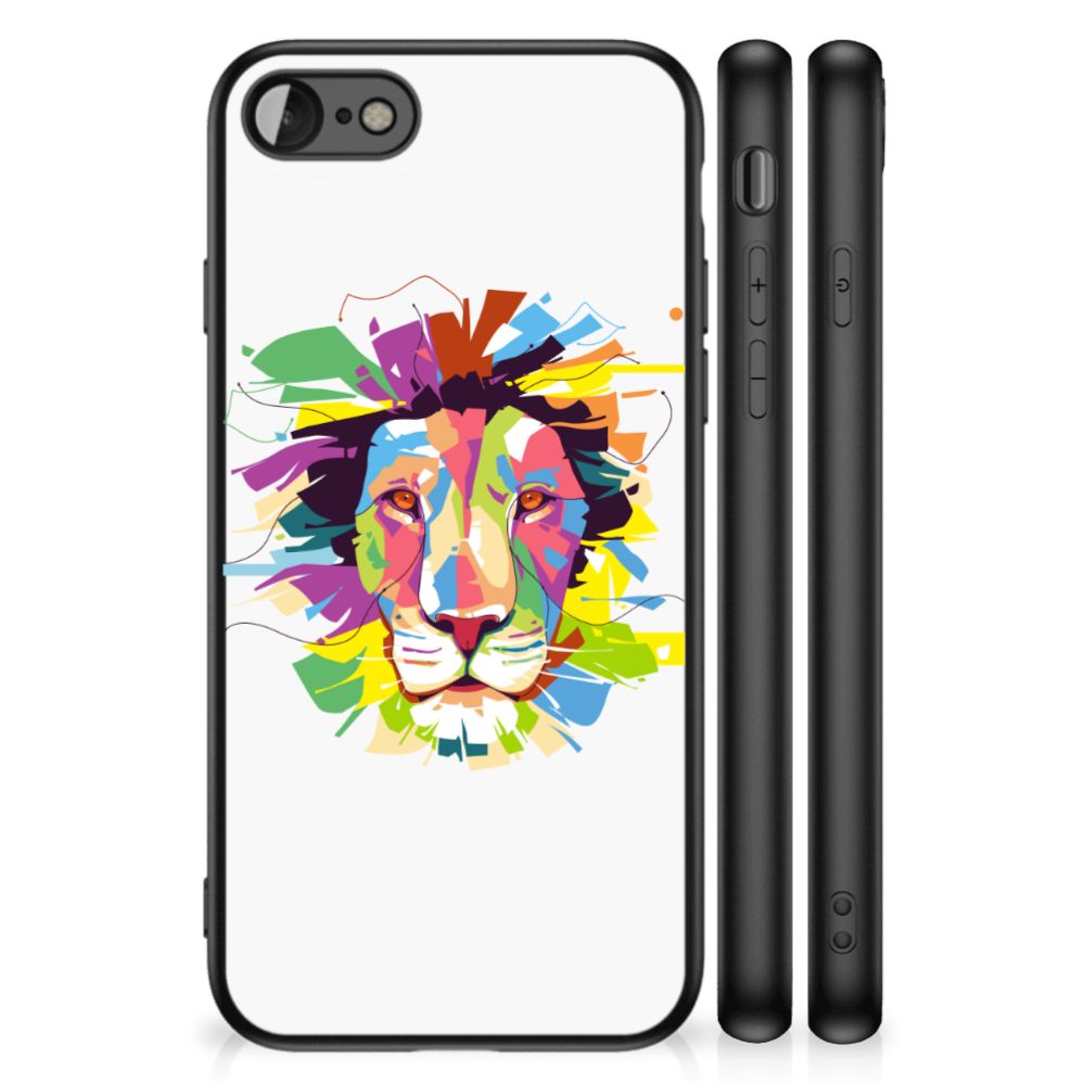 iPhone SE 2022 | SE 2020 | 7/8 Hoesje Lion Color met kleurrijke leeuw illustratie op TPU hoesje voor optimalisatie.