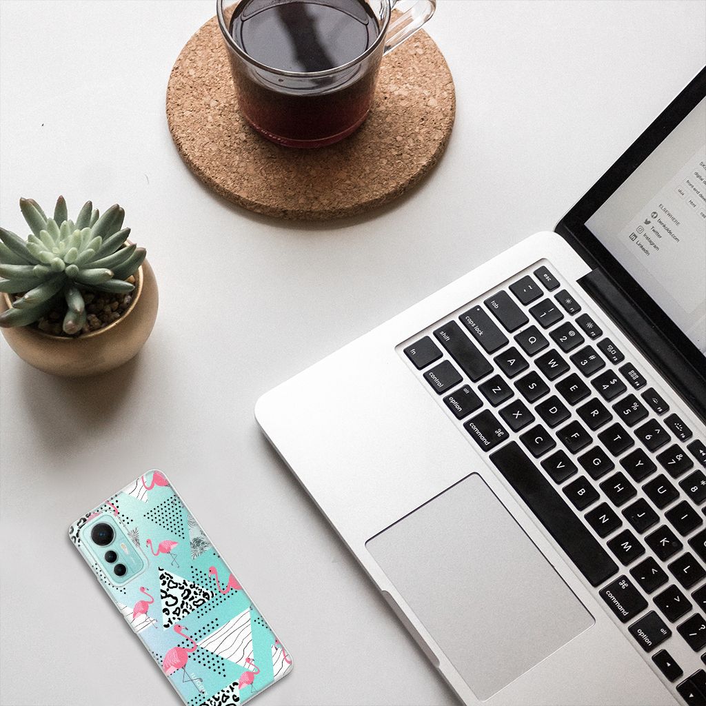 Xiaomi 12 Lite TPU Hoesje Flamingo Triangle B2C Telecom