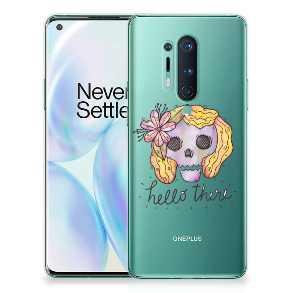 Silicone Back Case OnePlus 8 Pro Boho Skull