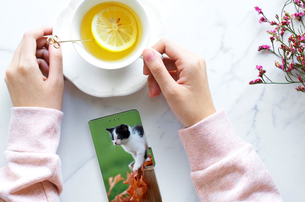 Huawei P40 Telefoonhoesje met Pasjes Kitten