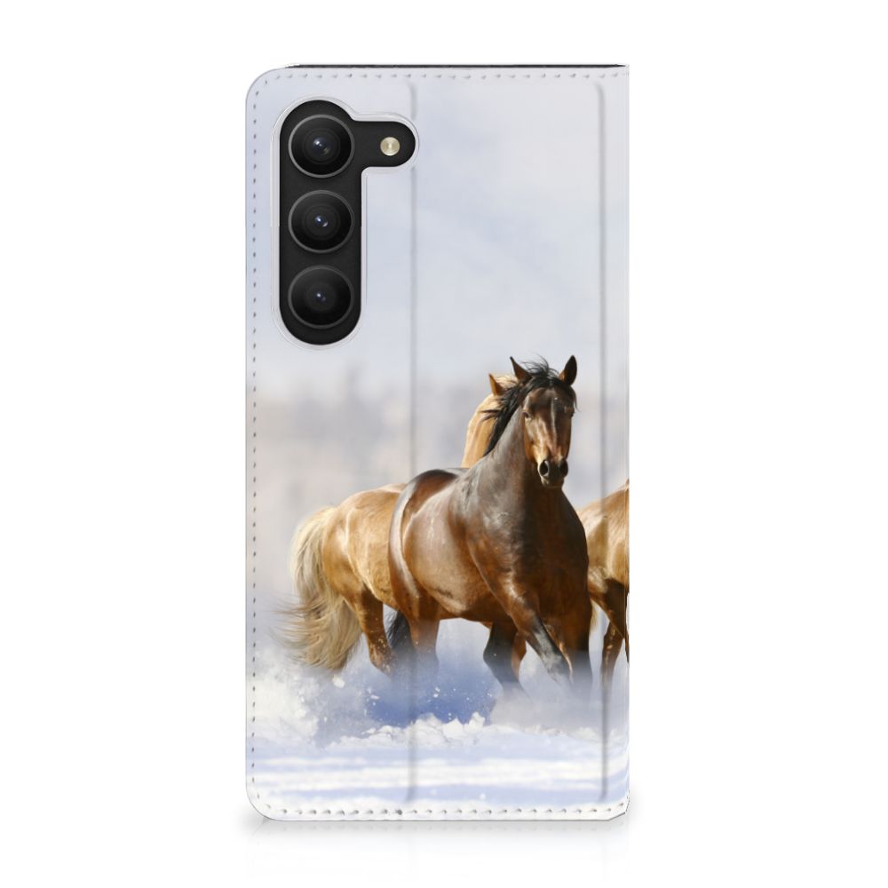 Samsung Galaxy S23 Hoesje maken Paarden met prachtige afbeelding van galopperende paarden.
