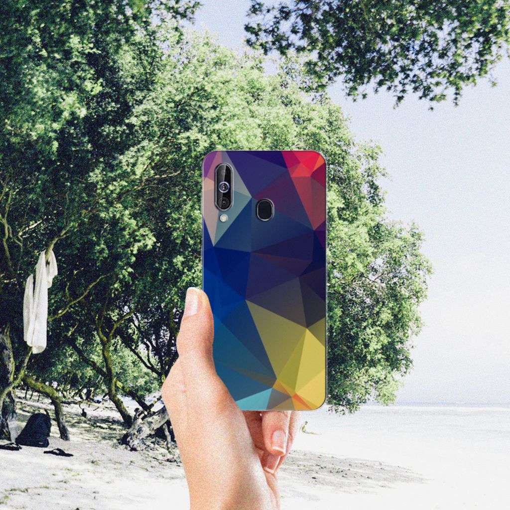 Samsung Galaxy A60 TPU Hoesje Polygon Dark