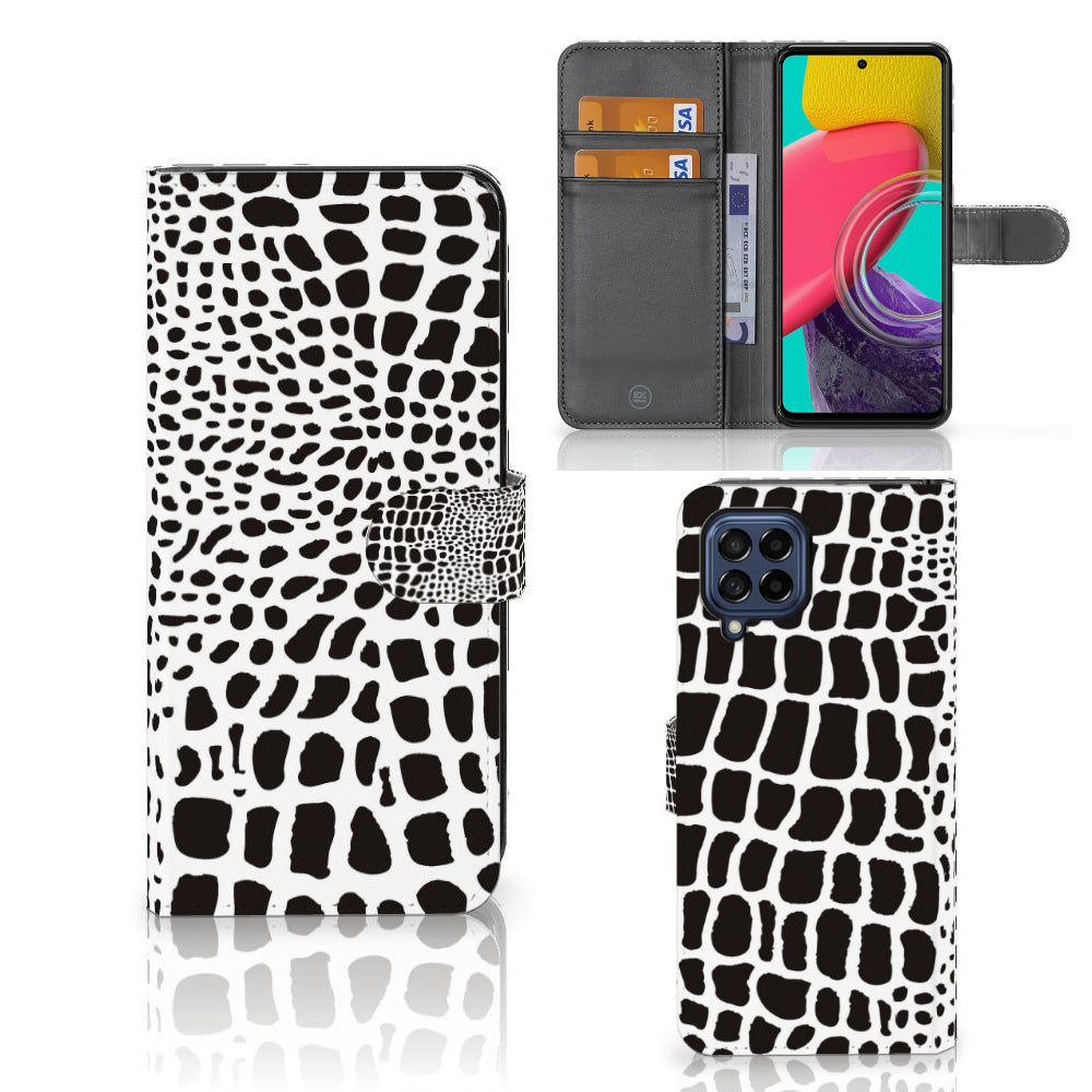 Samsung Galaxy M53 Telefoonhoesje met Pasjes Slangenprint