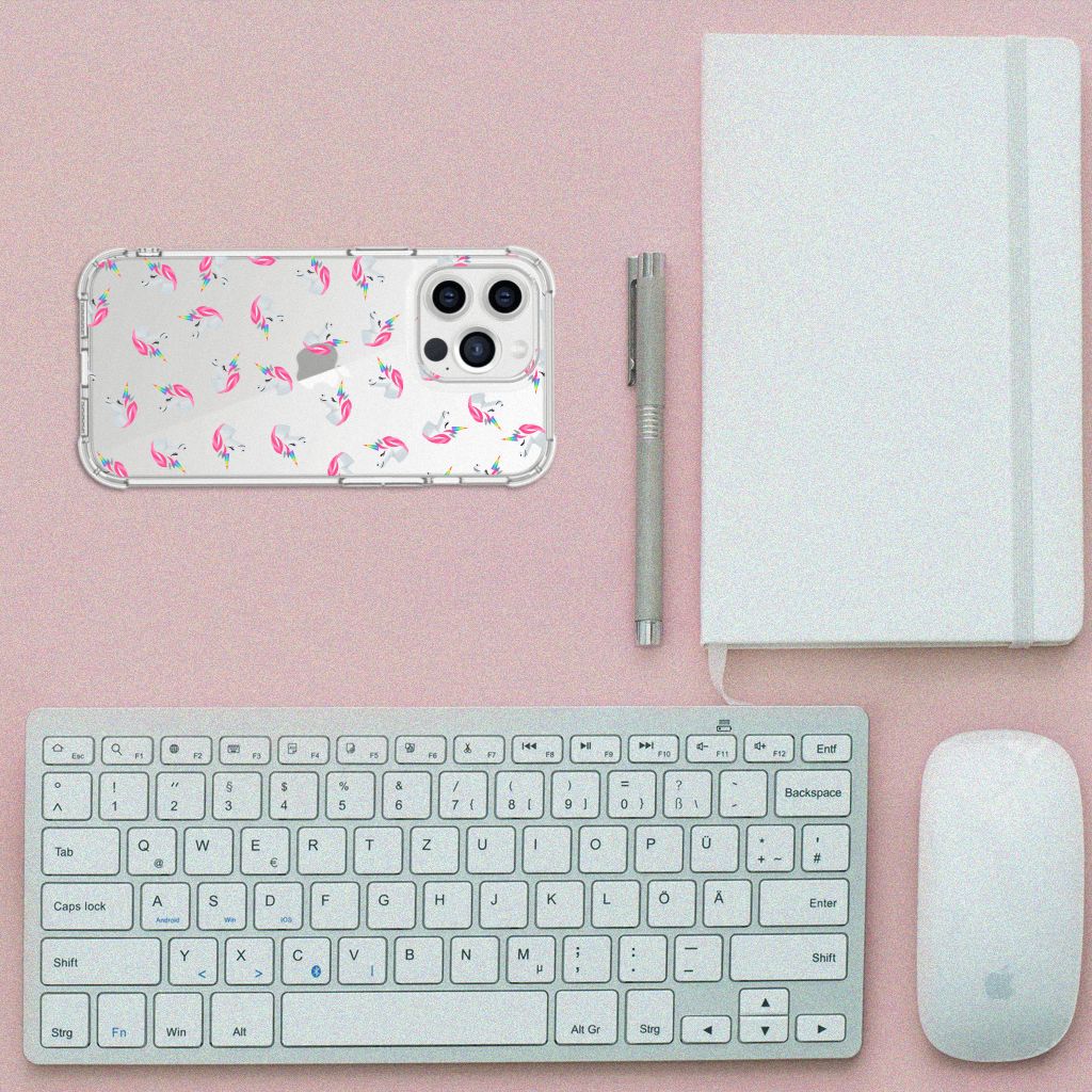 Doorzichtige Silicone Hoesje voor iPhone 13 Pro Max Unicorns - B2C Telecom