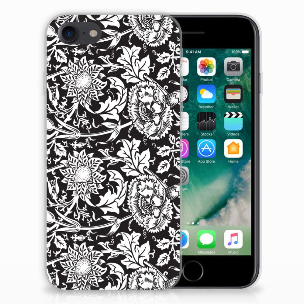 iPhone SE 2022 | SE 2020 | 8 | 7 TPU Case Black Flowers