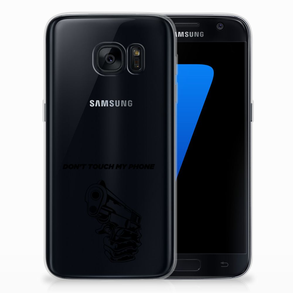 Samsung Galaxy S7 Silicone-hoesje Gun Don't Touch My Phone