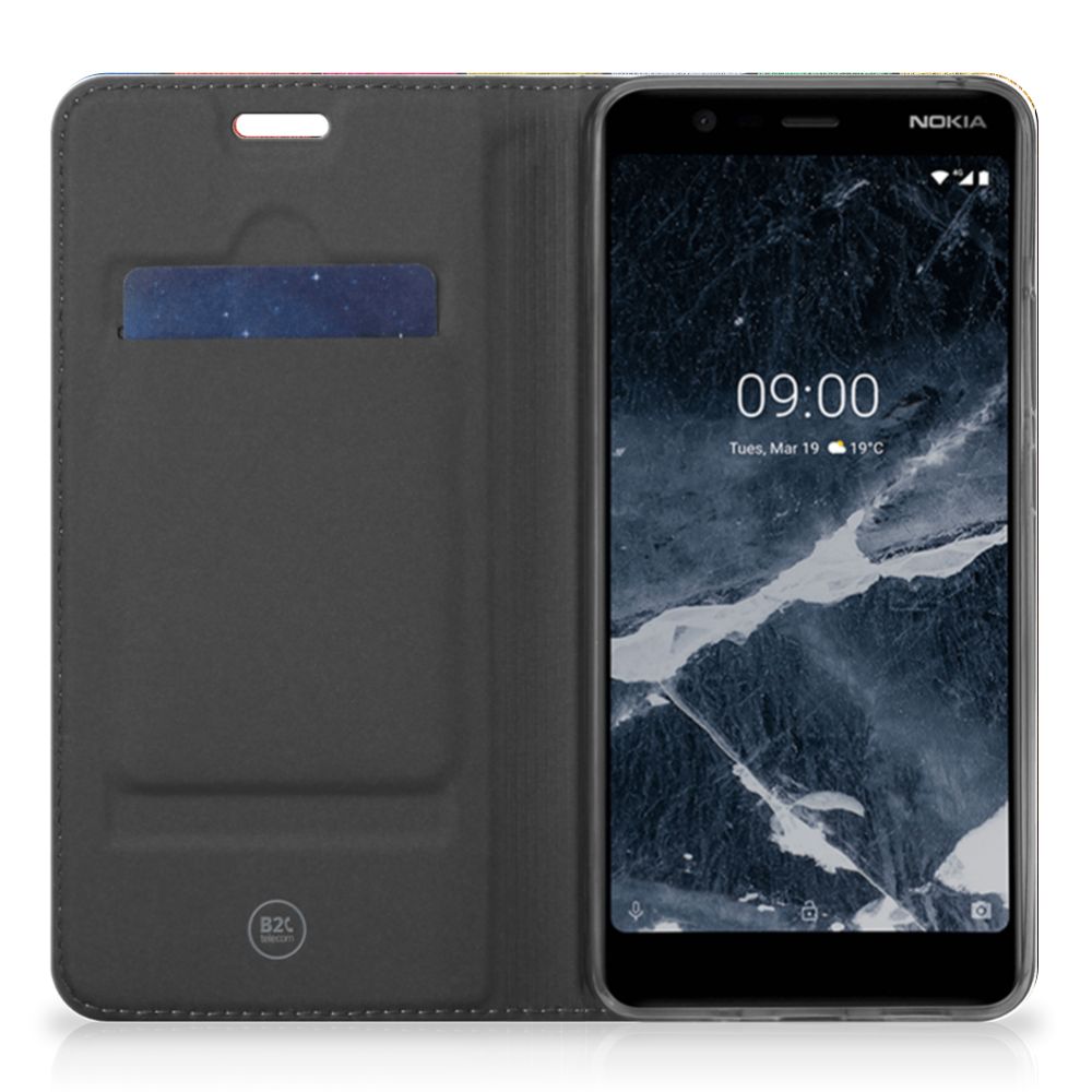 Nokia 5.1 (2018) Book Wallet Case Wood Heart - Cadeau voor je Vriend