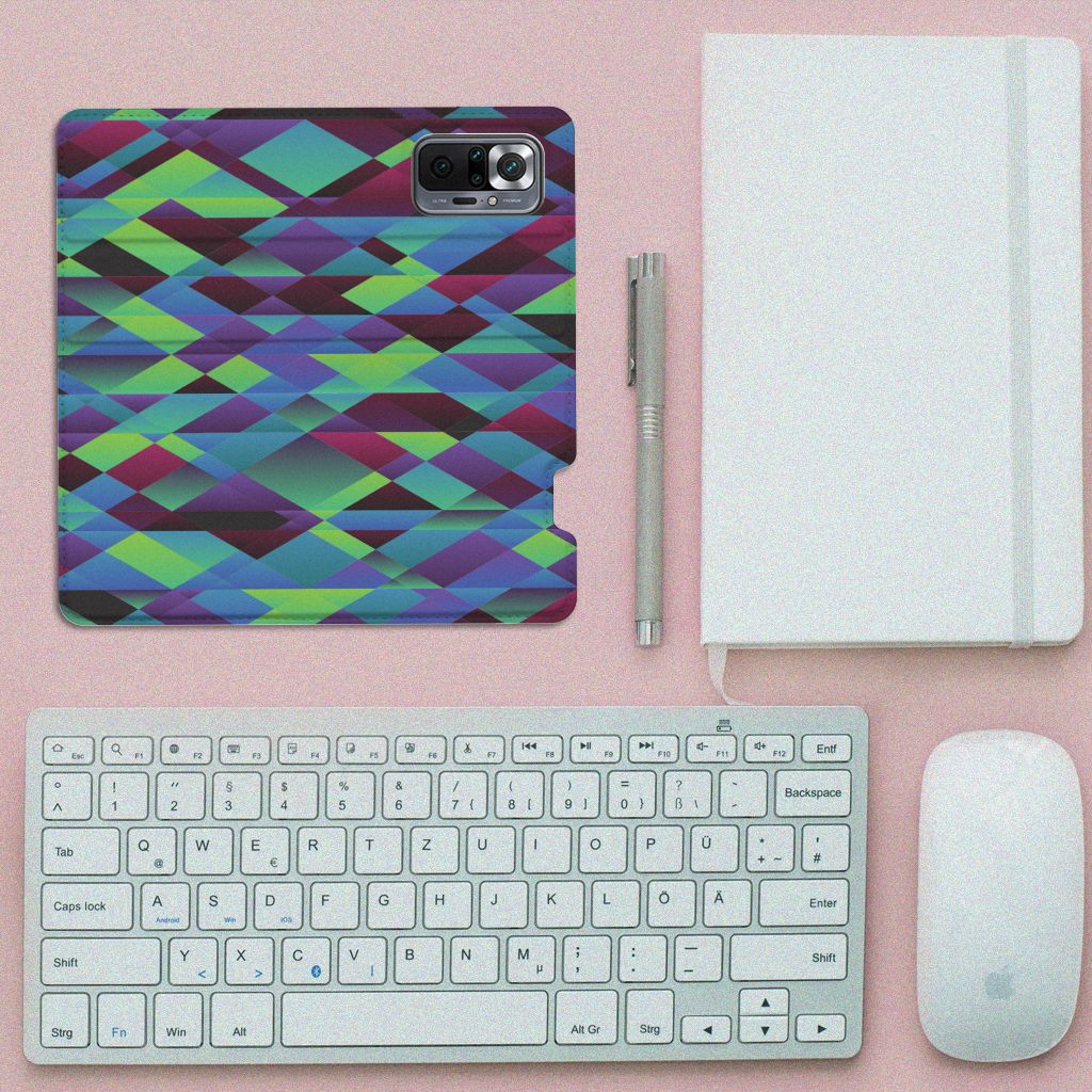 Xiaomi Redmi Note 10 Pro Stand Case Abstract Green Blue - B2C Telecom