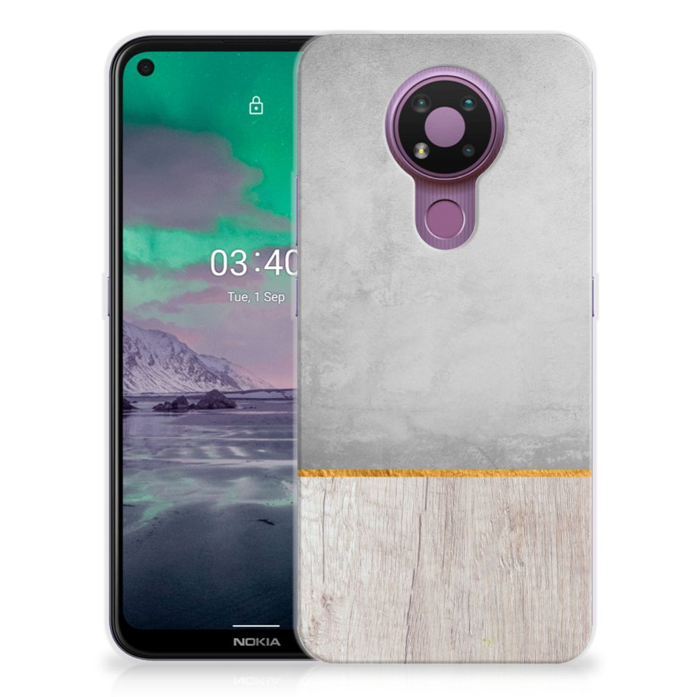 Nokia 3.4 Bumper Hoesje Wood Concrete