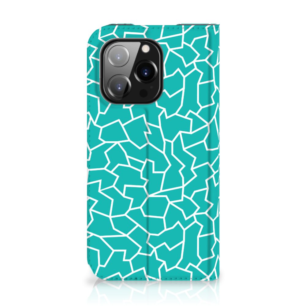 iPhone 14 Pro Bookcase Cracks Blue