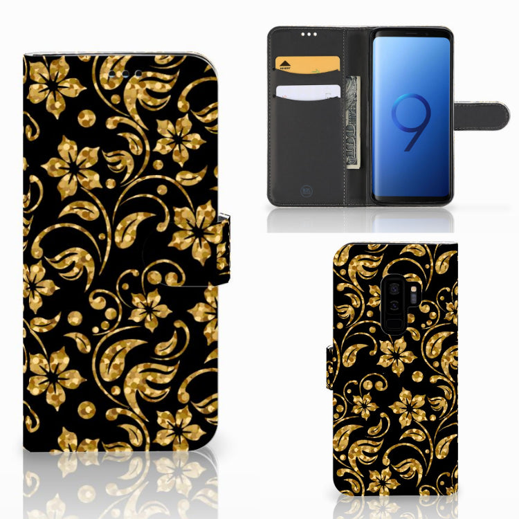 Samsung Galaxy S9 Plus Hoesje Gouden Bloemen