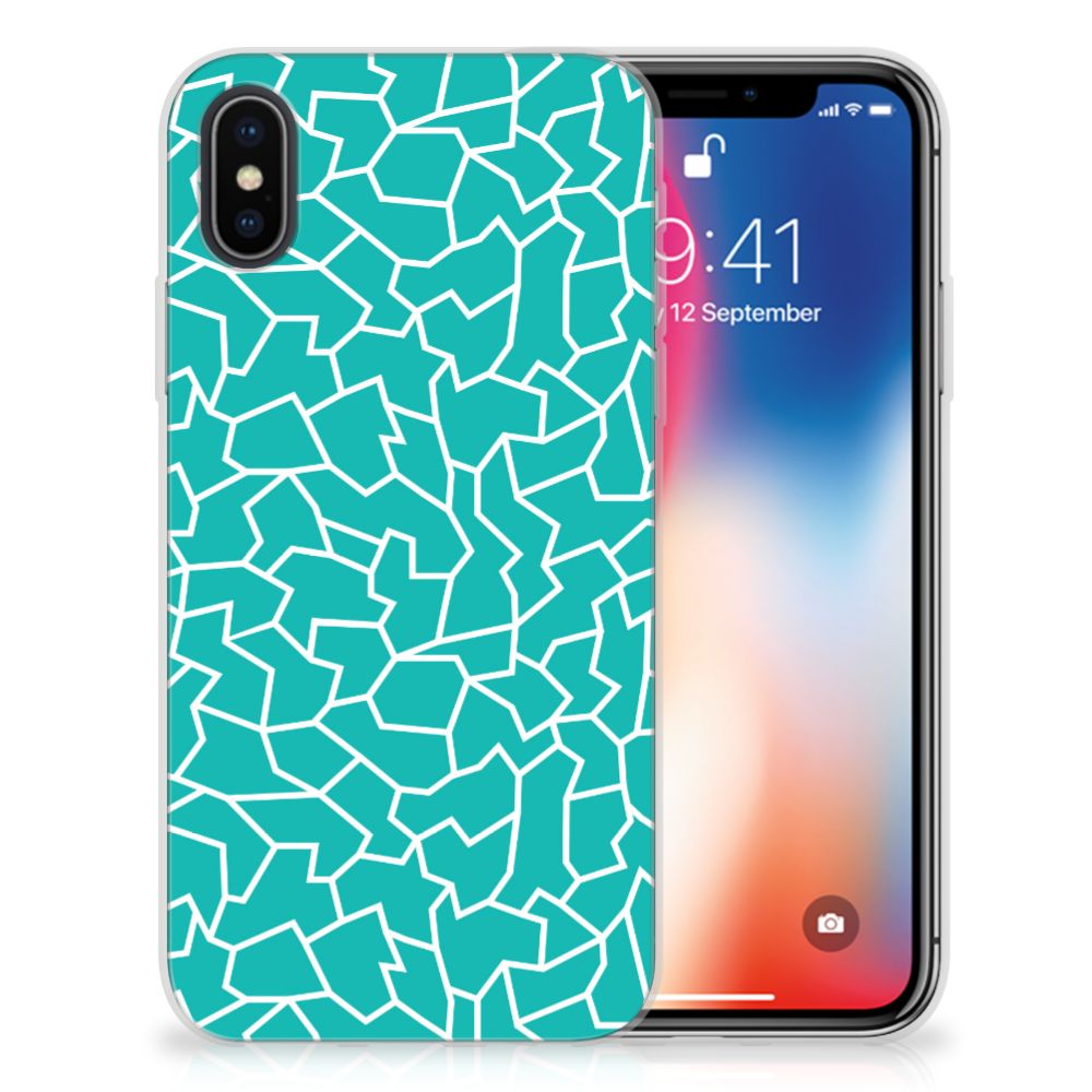 Apple iPhone X | Xs Hoesje maken Cracks Blue