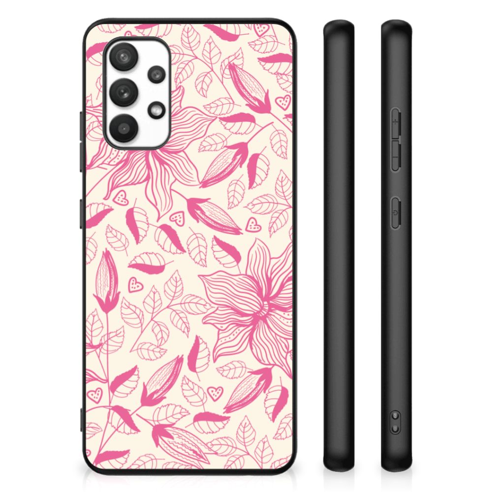 Samsung Galaxy A32 4G | A32 5G Enterprise Editie Bloemen Hoesje Pink Flowers B2C Telecom