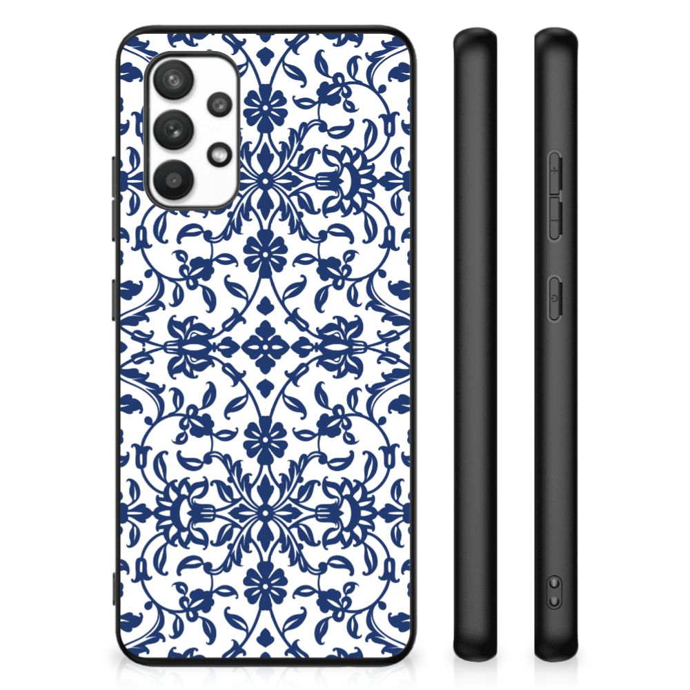 Samsung Galaxy A32 4G | A32 5G Enterprise Editie Bloemen Hoesje Flower Blue B2C Telecom