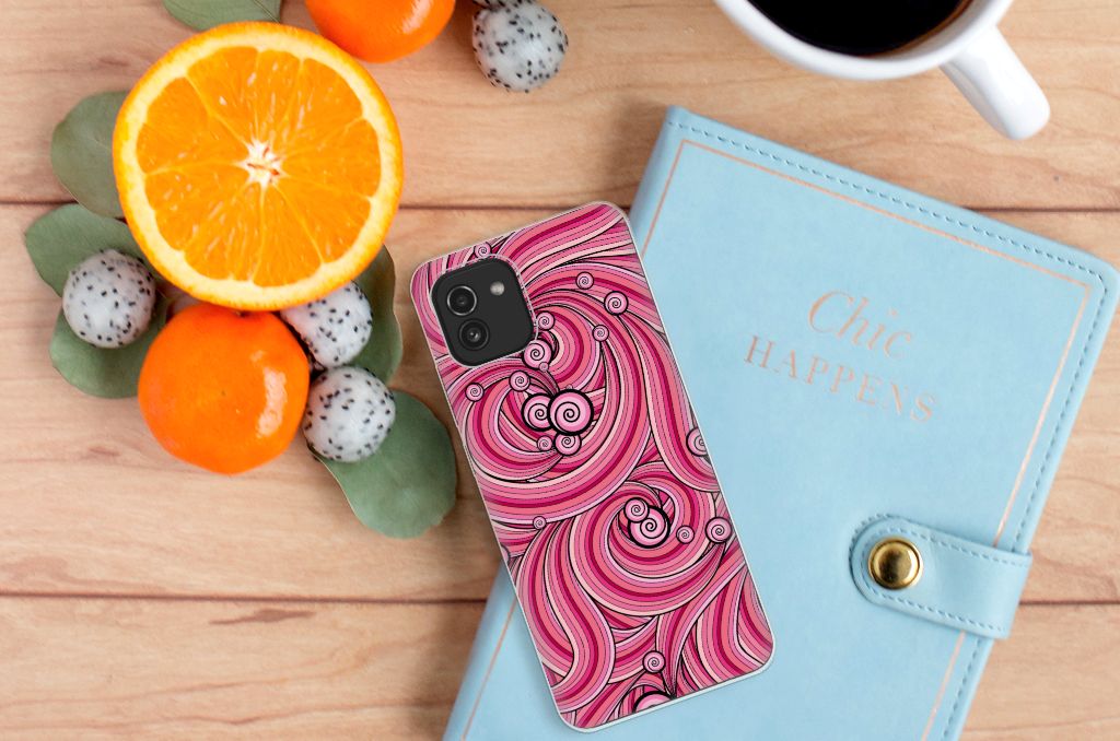 Samsung Galaxy A03 Hoesje maken Swirl Pink B2C Telecom