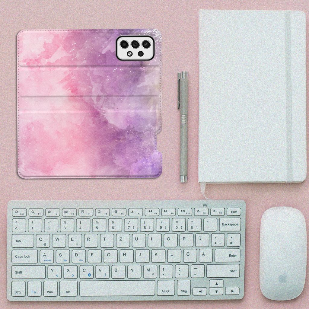 Bookcase Samsung Galaxy A73 Pink Purple Paint - B2C Telecom