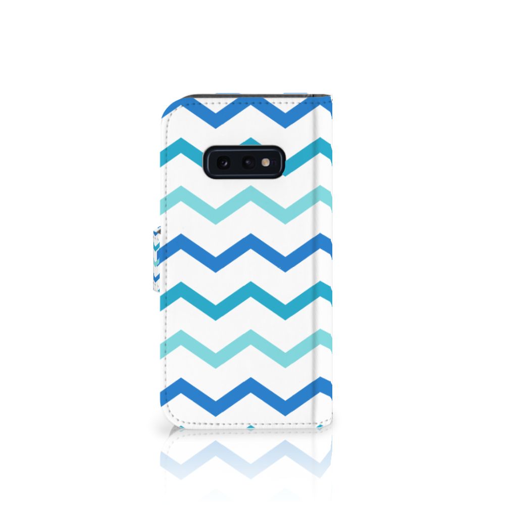 Samsung Galaxy S10e Telefoon Hoesje Zigzag Blauw