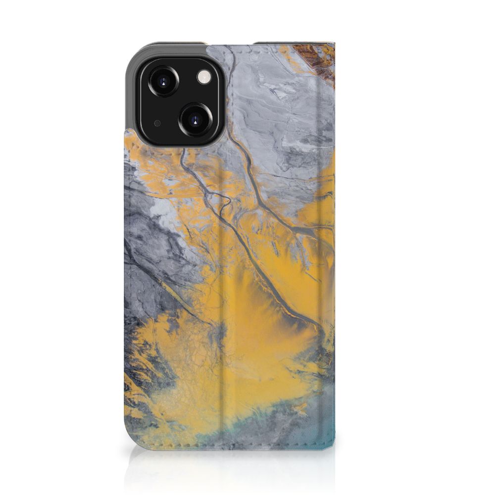 iPhone 13 Mini Standcase Marble Blue Gold - B2C Telecom