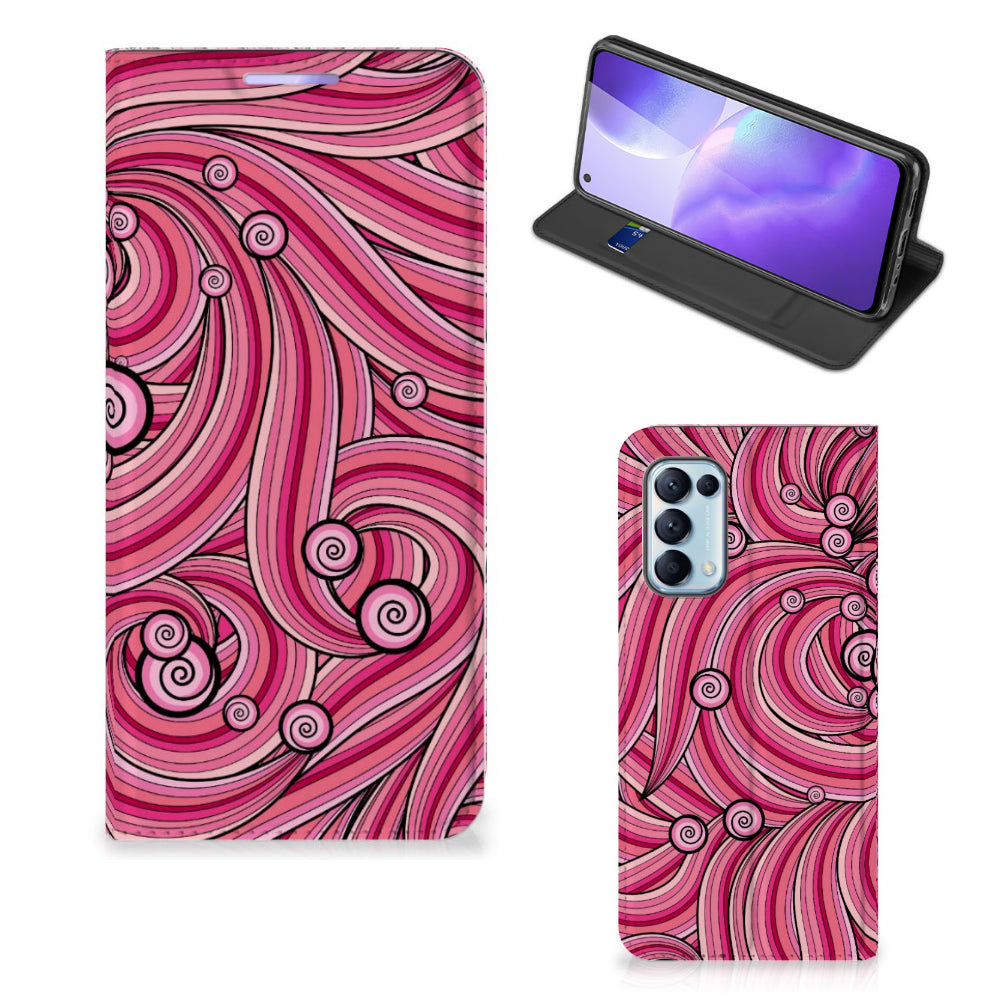 OPPO Find X3 Lite Bookcase Swirl Pink