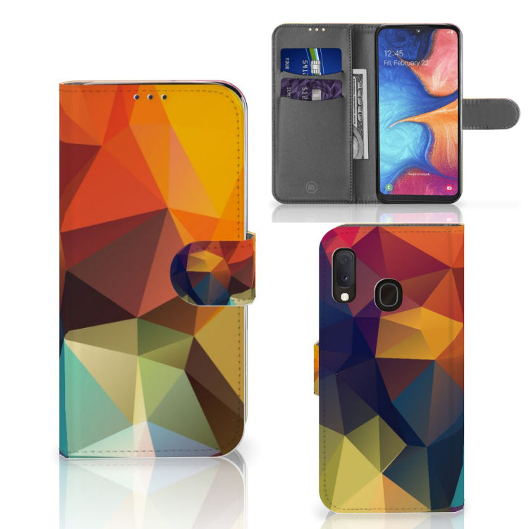 Samsung Galaxy A20e Book Case Polygon Color