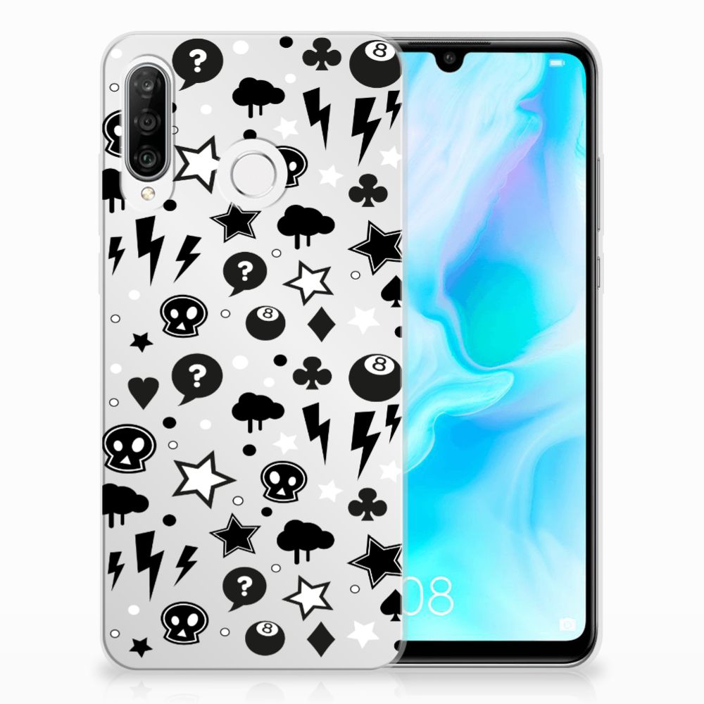 Silicone Back Case Huawei P30 Lite Silver Punk