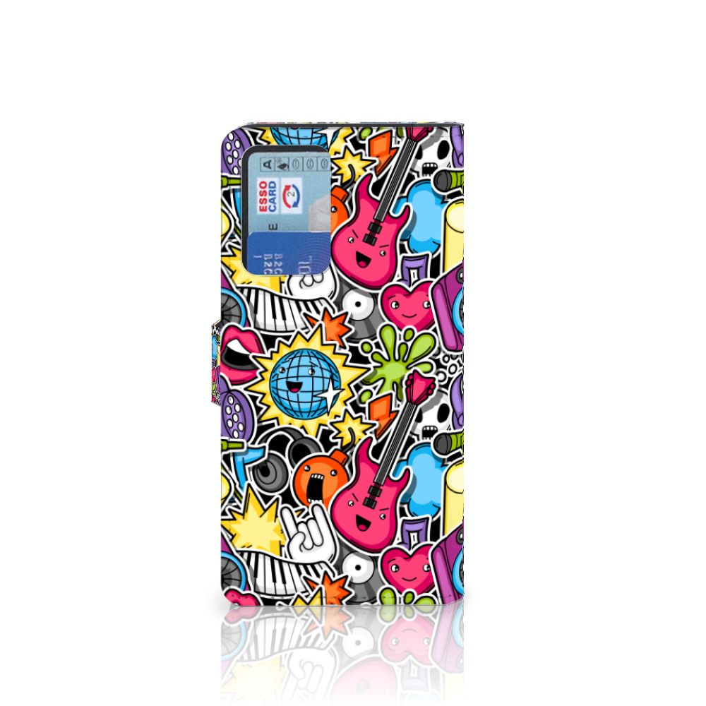 Xiaomi Redmi Note 10 Pro Wallet Case met Pasjes Punk Rock