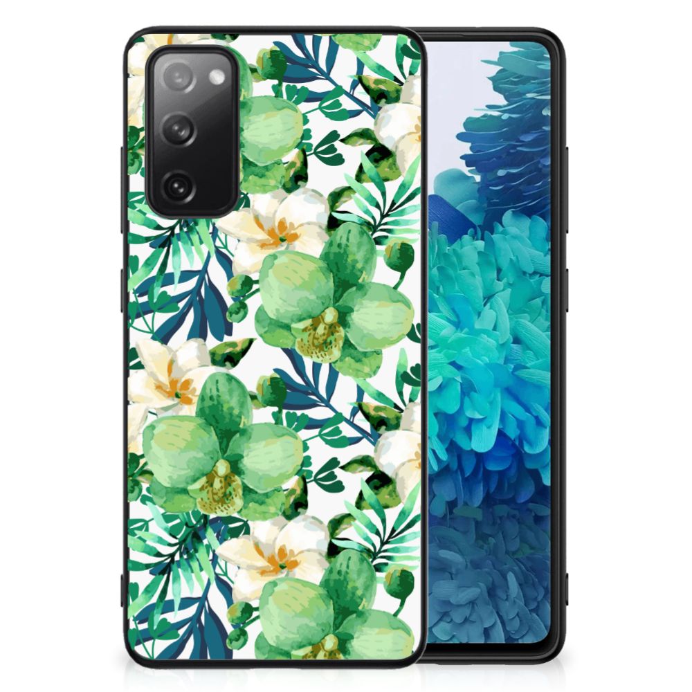 Samsung Galaxy S20 FE Bloemen Hoesje Orchidee Groen