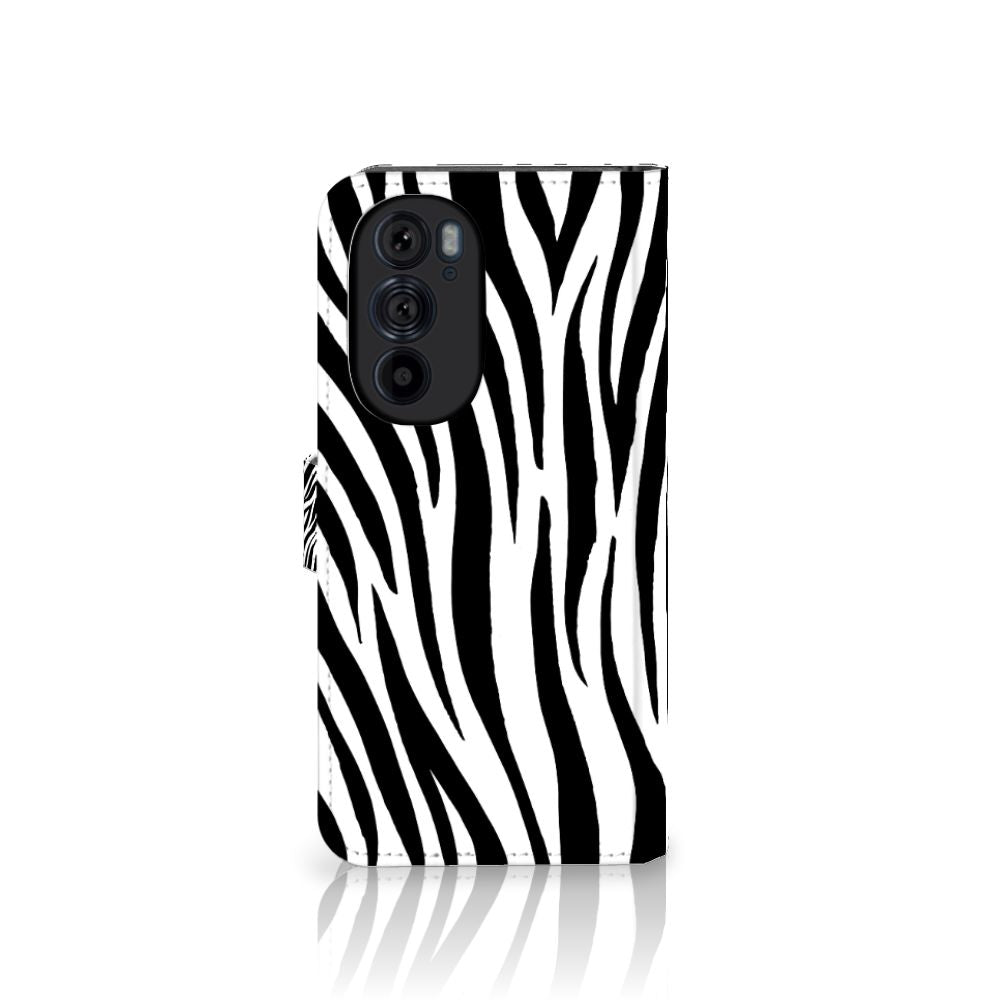 Motorola Edge 30 Pro Telefoonhoesje met Pasjes Zebra