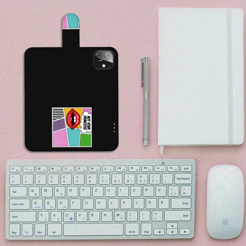 Apple iPhone 12 Mini Wallet Case met Pasjes Popart Princess