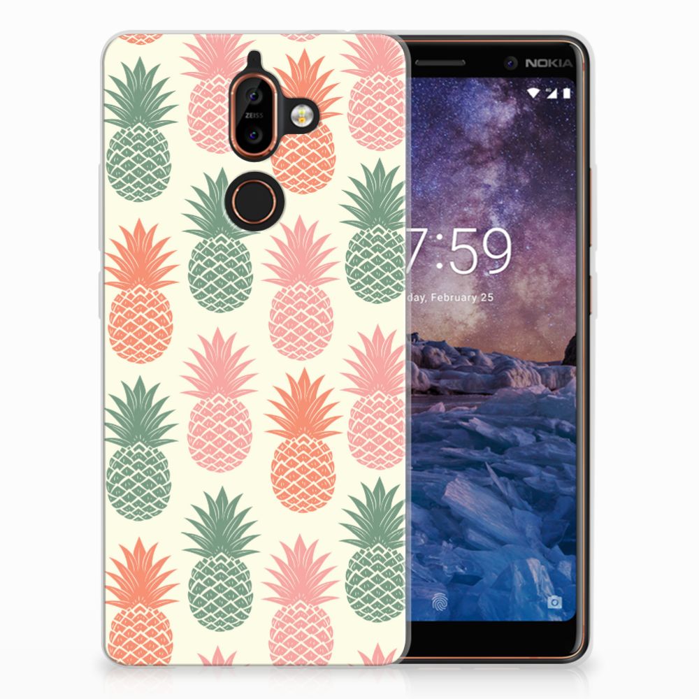 Nokia 7 Plus Siliconen Case Ananas