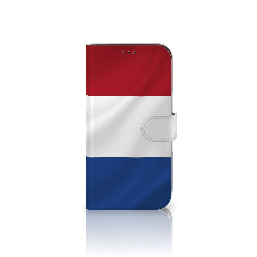 iPhone 13 Pro Max Bookstyle Case Nederlandse Vlag met artistiek ontwerp van de Nederlandse vlag.