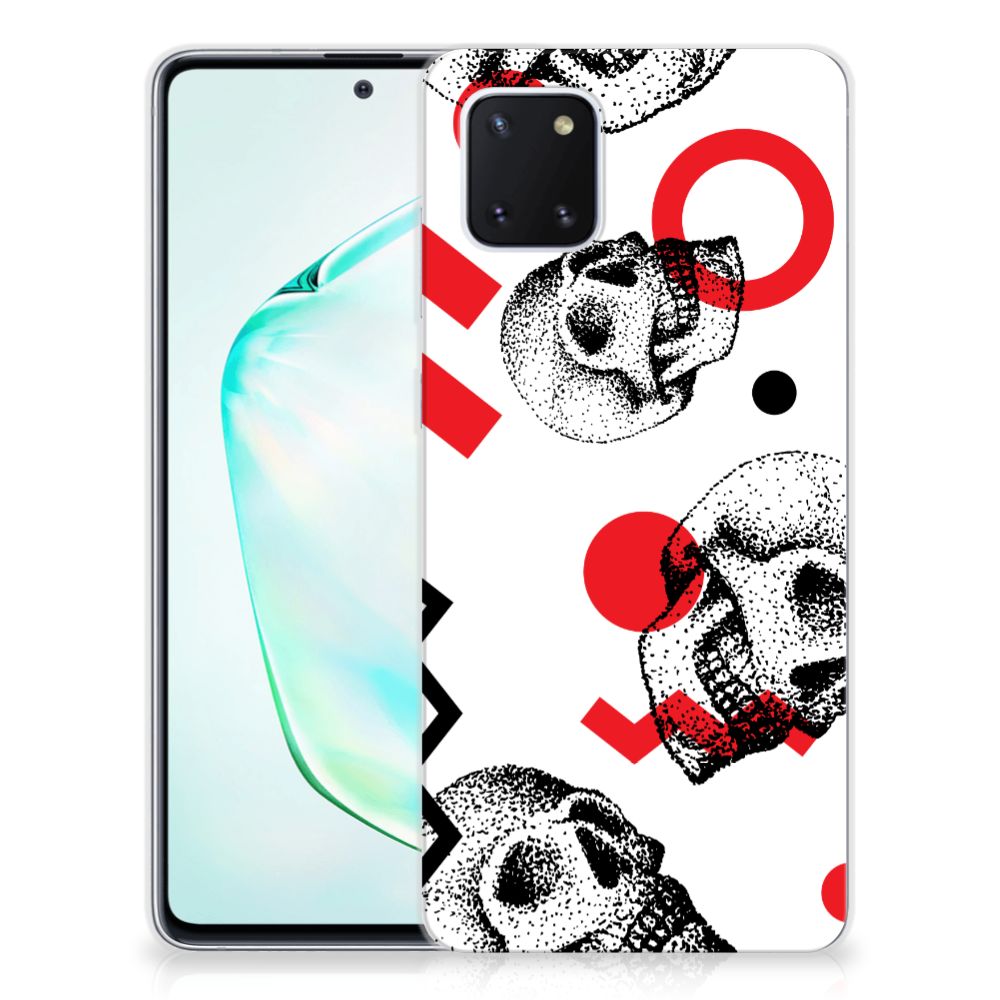 Silicone Back Case Samsung Galaxy Note 10 Lite Skull Red