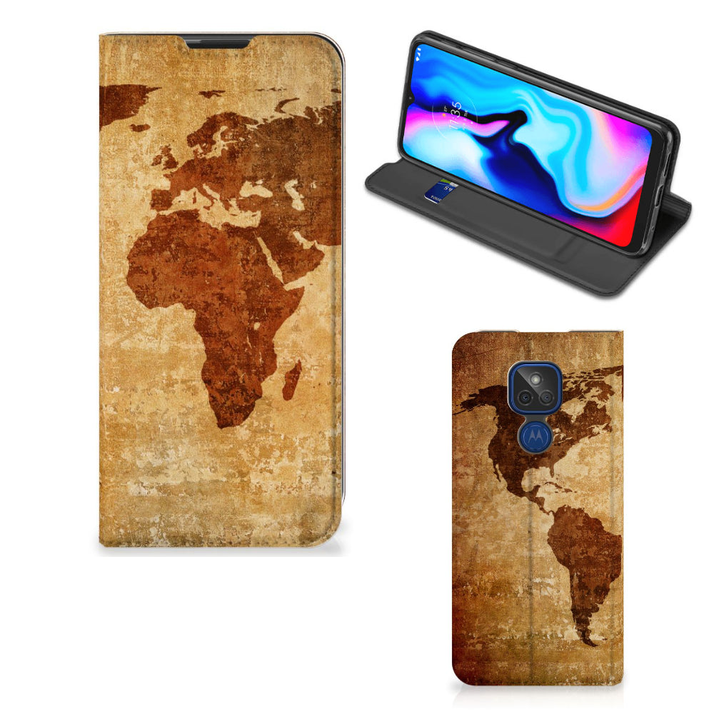 Motorola Moto G9 Play Book Cover Wereldkaart