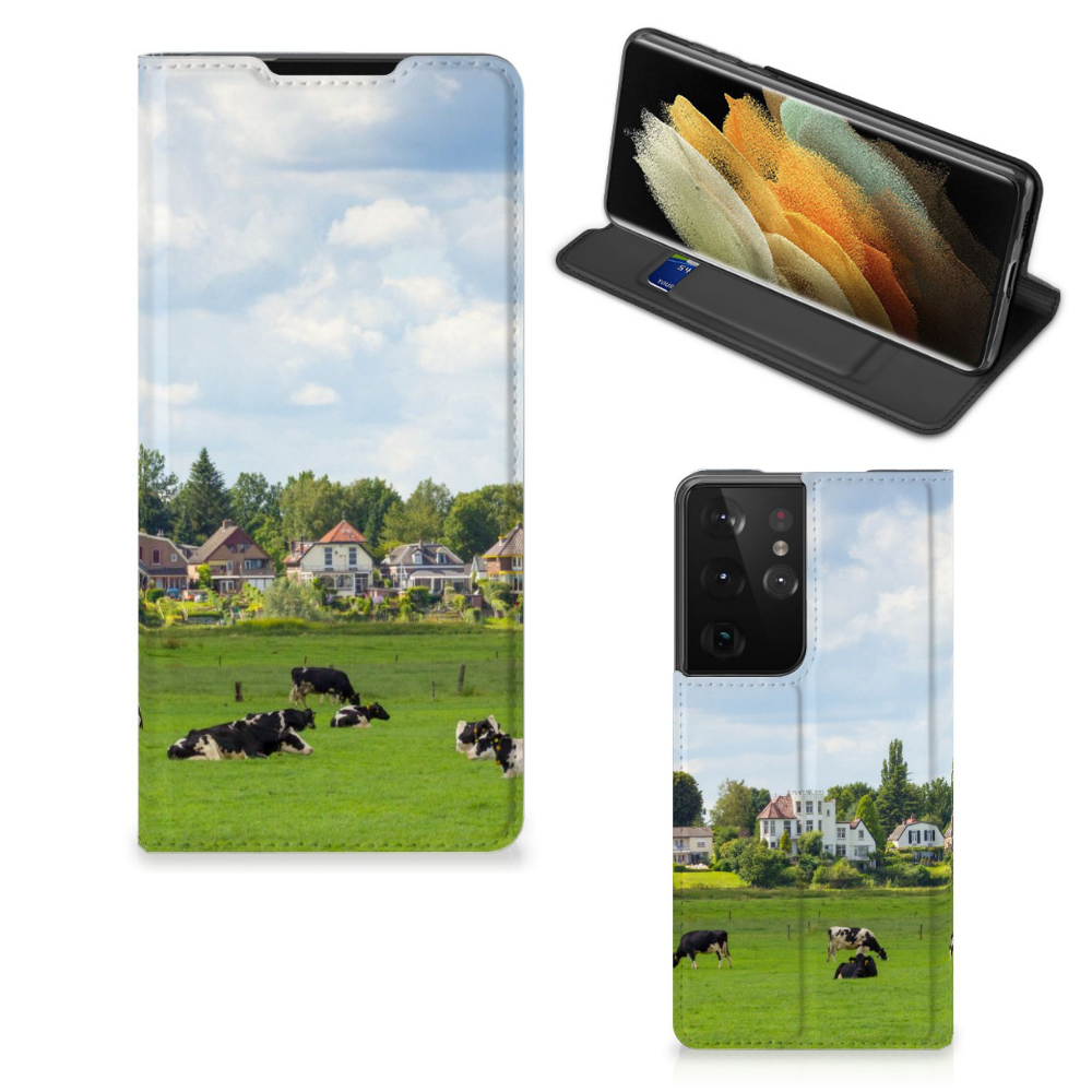 Samsung Galaxy S21 Ultra Hoesje maken Koeien - B2C Telecom