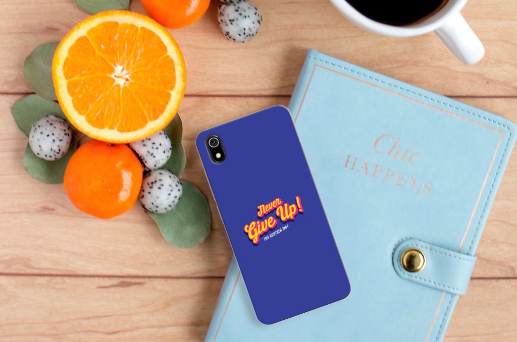 Xiaomi Redmi 7A Siliconen hoesje met naam Never Give Up