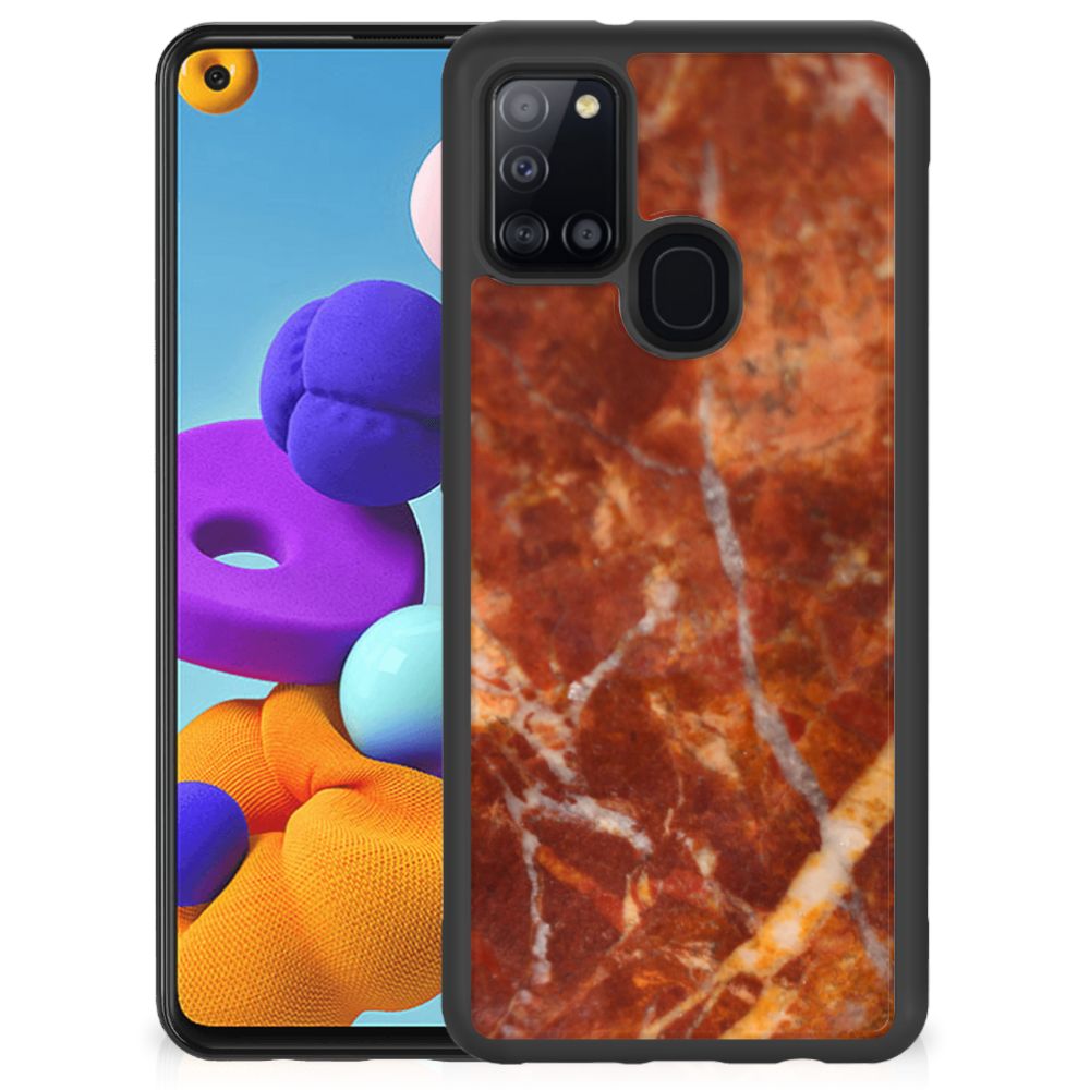 Samsung Galaxy A21s Gripcase Marmer Bruin